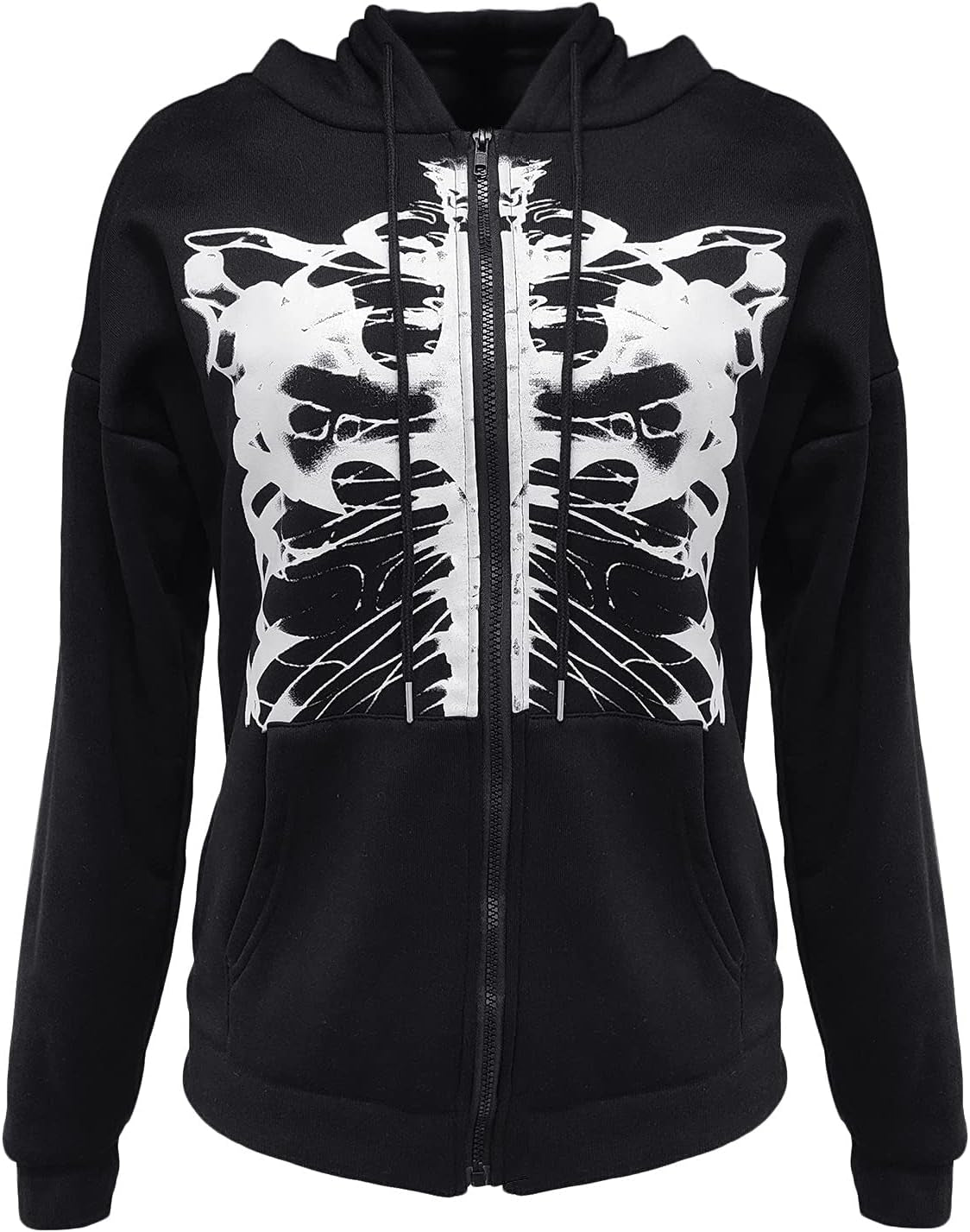 Women Oversized Graphic Print Hoodie Long Sleeve Zip up Casual Coat Jacket Hip Hop Y2K E-Girl Streetwear