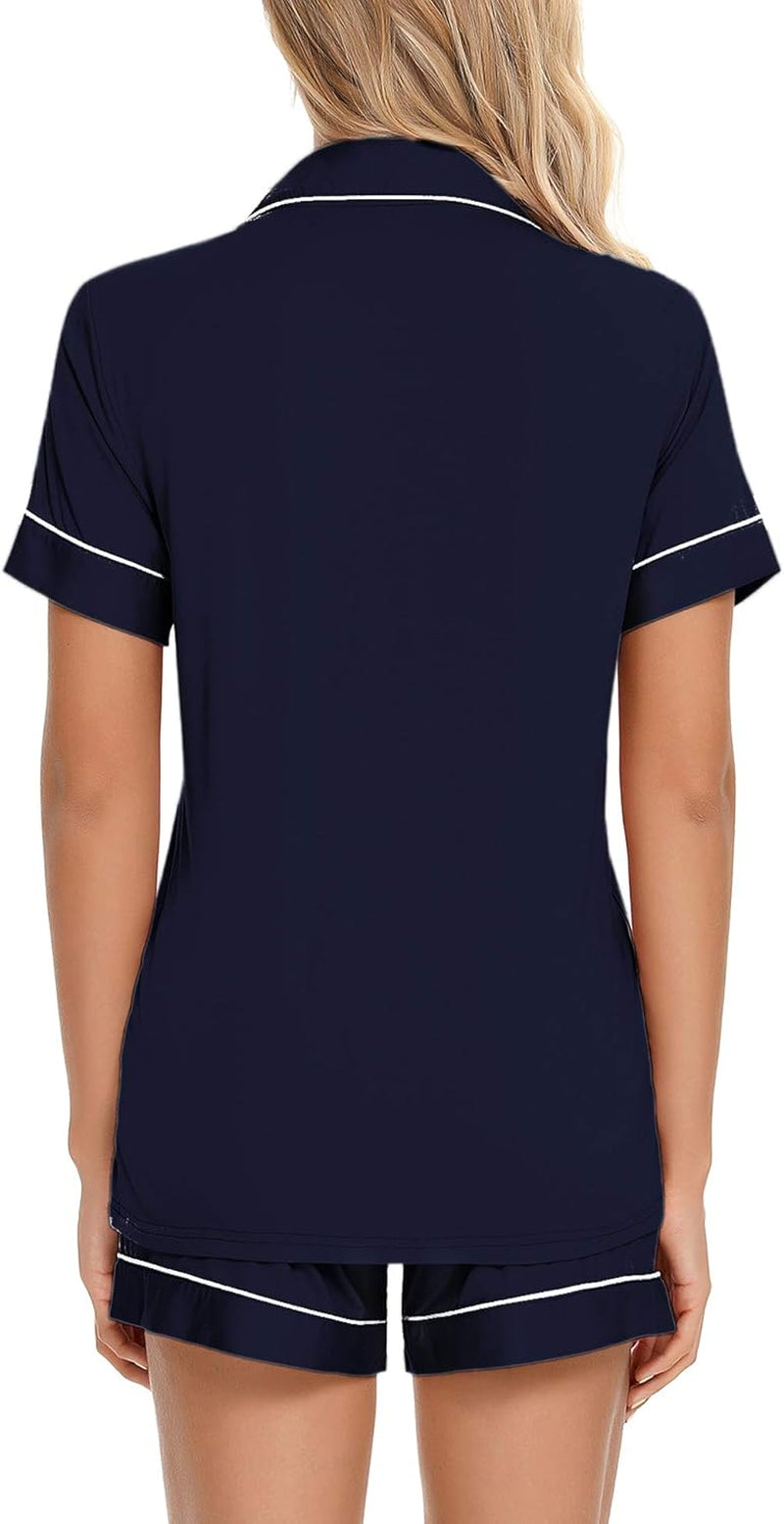 Pajamas Set for Women Short Sleeve Sleepwear Soft Button down Post Partum Pjs Set Maternity Lounge Sets S-XXL